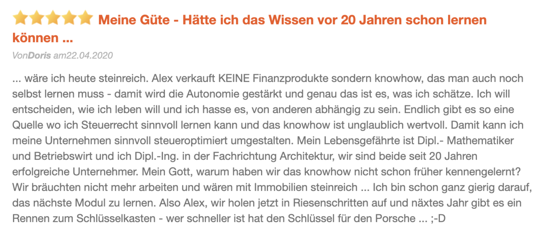 erfahrungen, preis, kosten, alex fischer steuer coaching, bewertungen