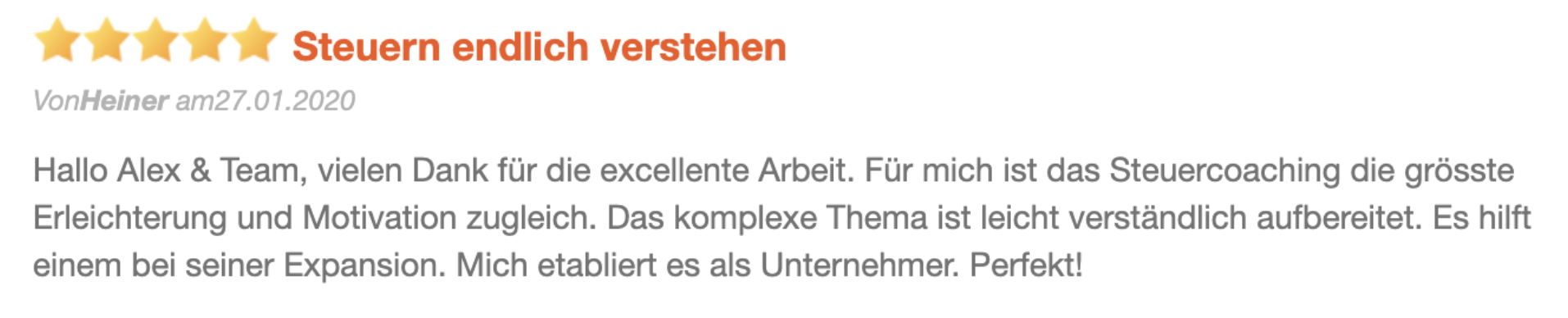 erfahrungen, preis, kosten, alex fischer steuer coaching, bewertungen